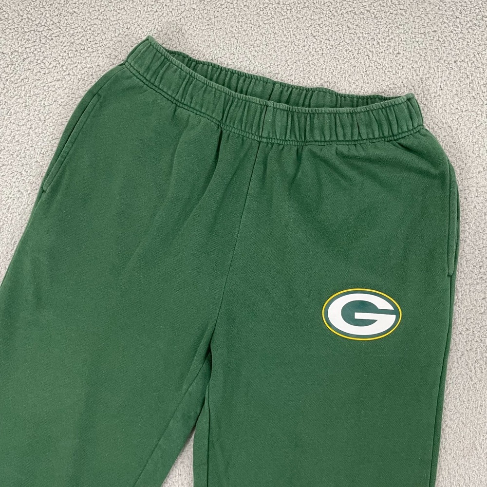 Green Bay Packers Sweatpants Men L Green Sportswear NFL Lounge Open Hem Fanatics - Picture 2 of 10